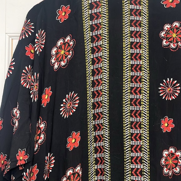 Angie black Floral Kimono duster wrap M Medium - Picture 5 of 5